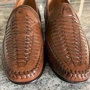 Florsheim Bio Comfort Men’s Brown Stitch Leather Loafers Size 8D Vintage FLORSHEIM Bio Comfort Black Brown Woven | Mercari main image 4